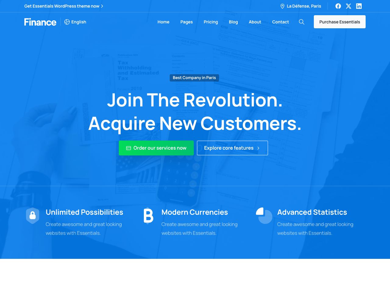 Finance · Elementor