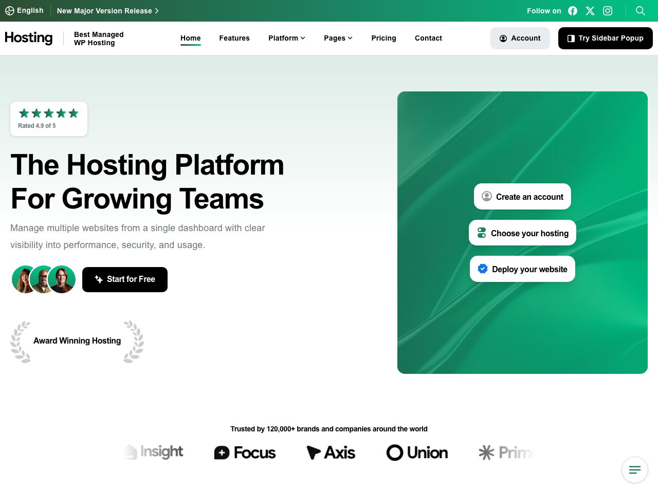 Hosting · Elementor