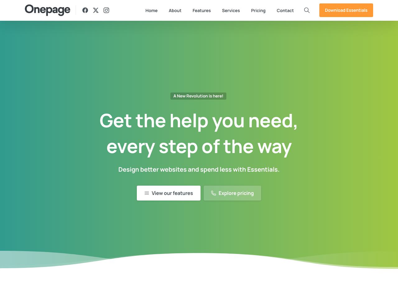 Onepage · Elementor
