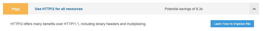 Use HTTP2 protocol